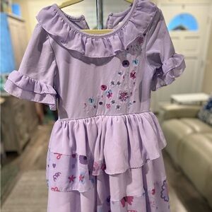 Taylor Joelle Lilac Floral Embroidered Kids Dress